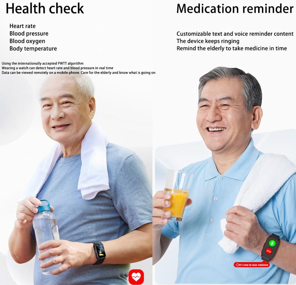 Emergency Watches for Seniors GPS Intelligent Bracelet Seniors SOS Emergency Call Bracelet, Emergency Button for Seniors, GPS Tracker Smartwatch with Fall Detection, Suitable for Elderly People – Bild 4