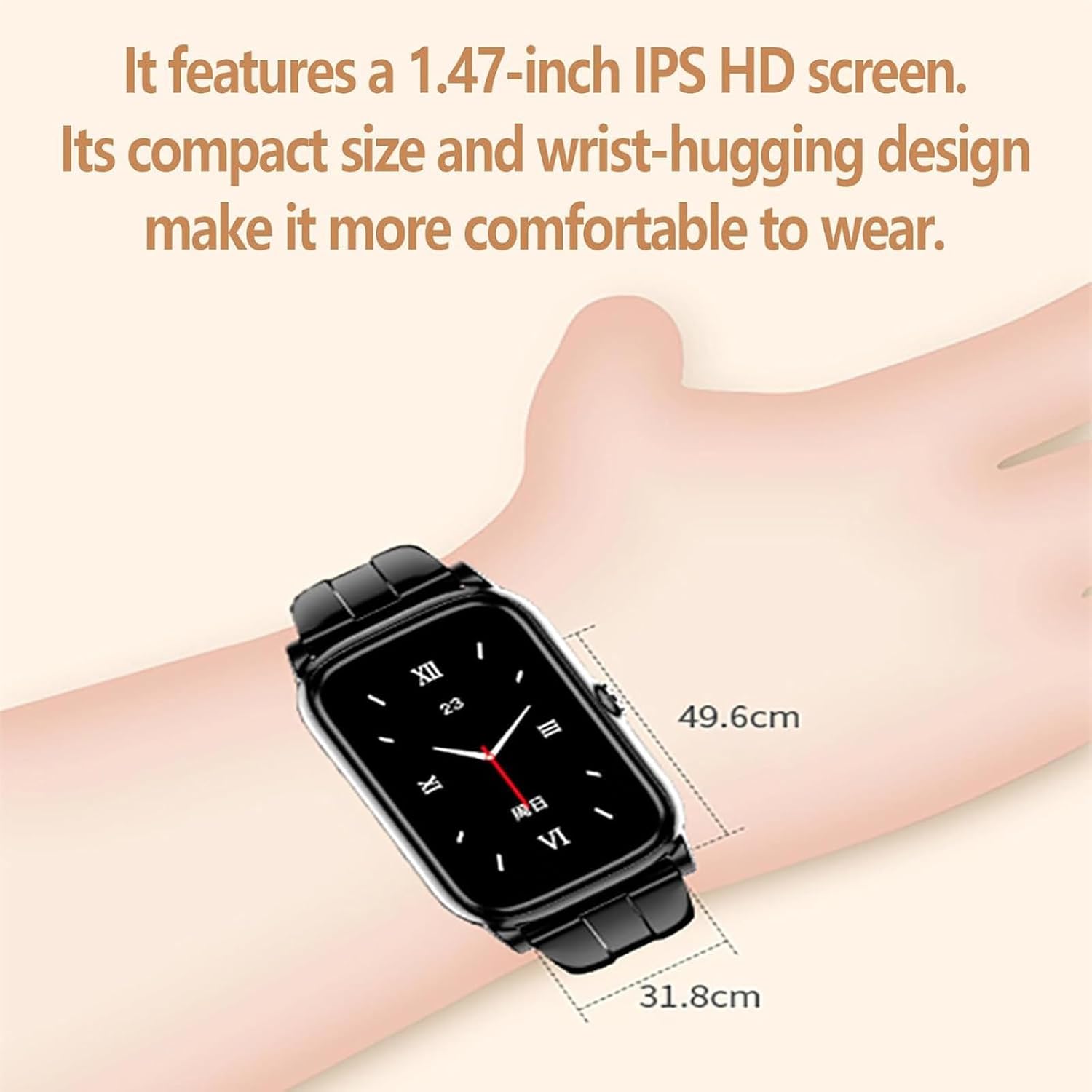 Notfalluhr für Senioren mit Sturzsensor, GPS Tracker, 1,5-Zoll-HD-Display, Gesundheitsüberwachung, Silikon Armband für Alzheimer-Tracking White – Bild 5