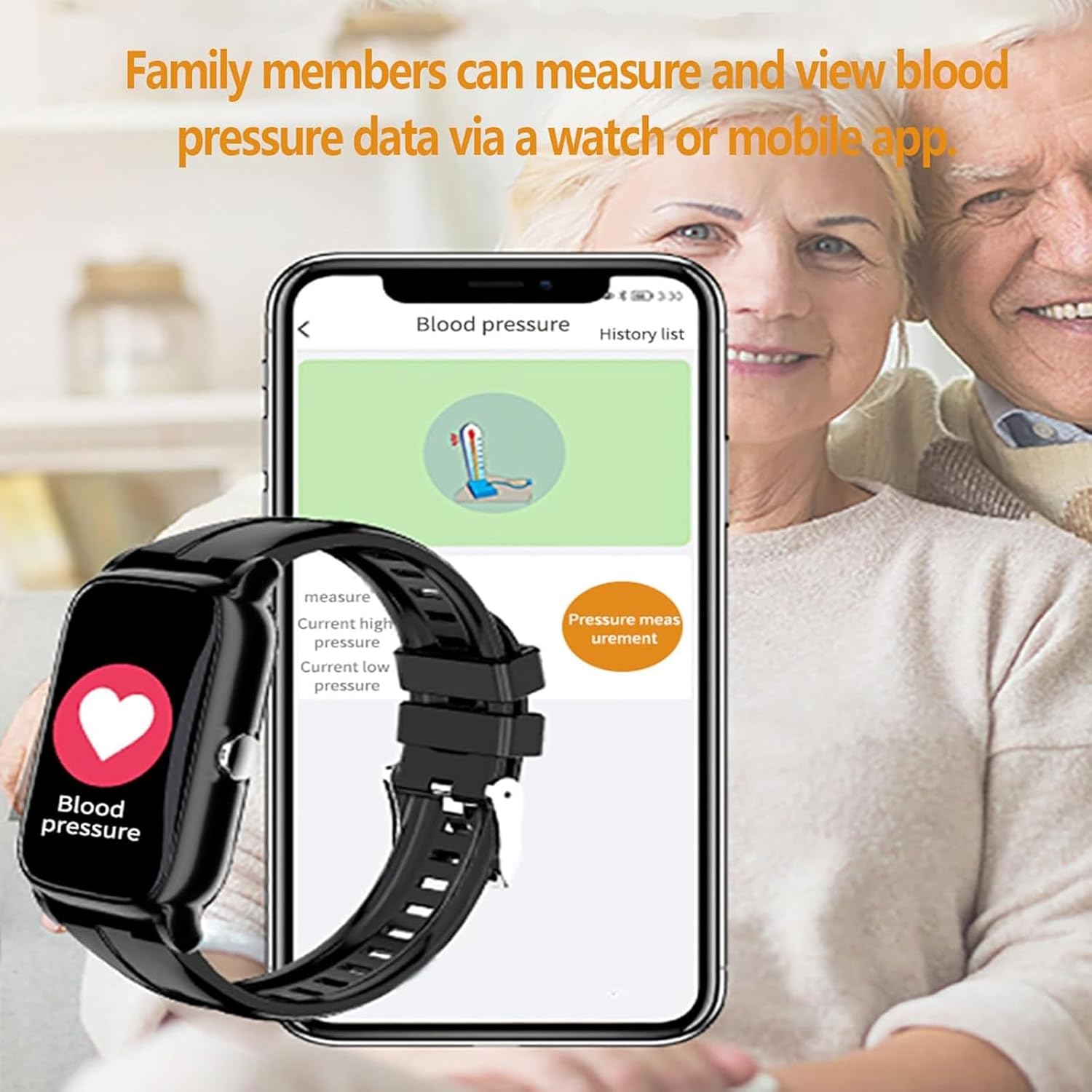 Notfalluhr für Senioren mit Sturzsensor, GPS Tracker, 1,5-Zoll-HD-Display, Gesundheitsüberwachung, Silikon Armband für Alzheimer-Tracking White – Bild 6