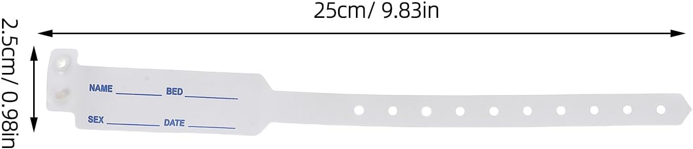 100 Stück Medizinische Patientenarmbänder aus Pvc mit Verstellbarer Passform zur Genauen Identifikation im Krankenhaus für Erwachsene und Senioren – Bild 2