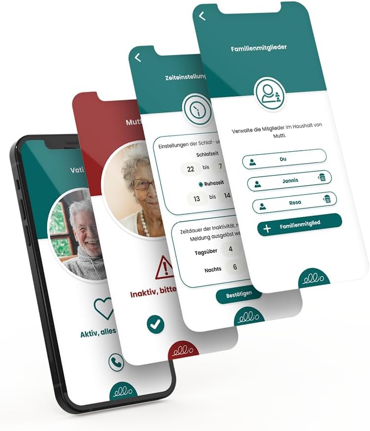 Ellio Automatic Home Emergency Call with Free Family App. Calls for Help Even in the event of a Faint because there is no need for an emergency call button. (WLAN) – Bild 5