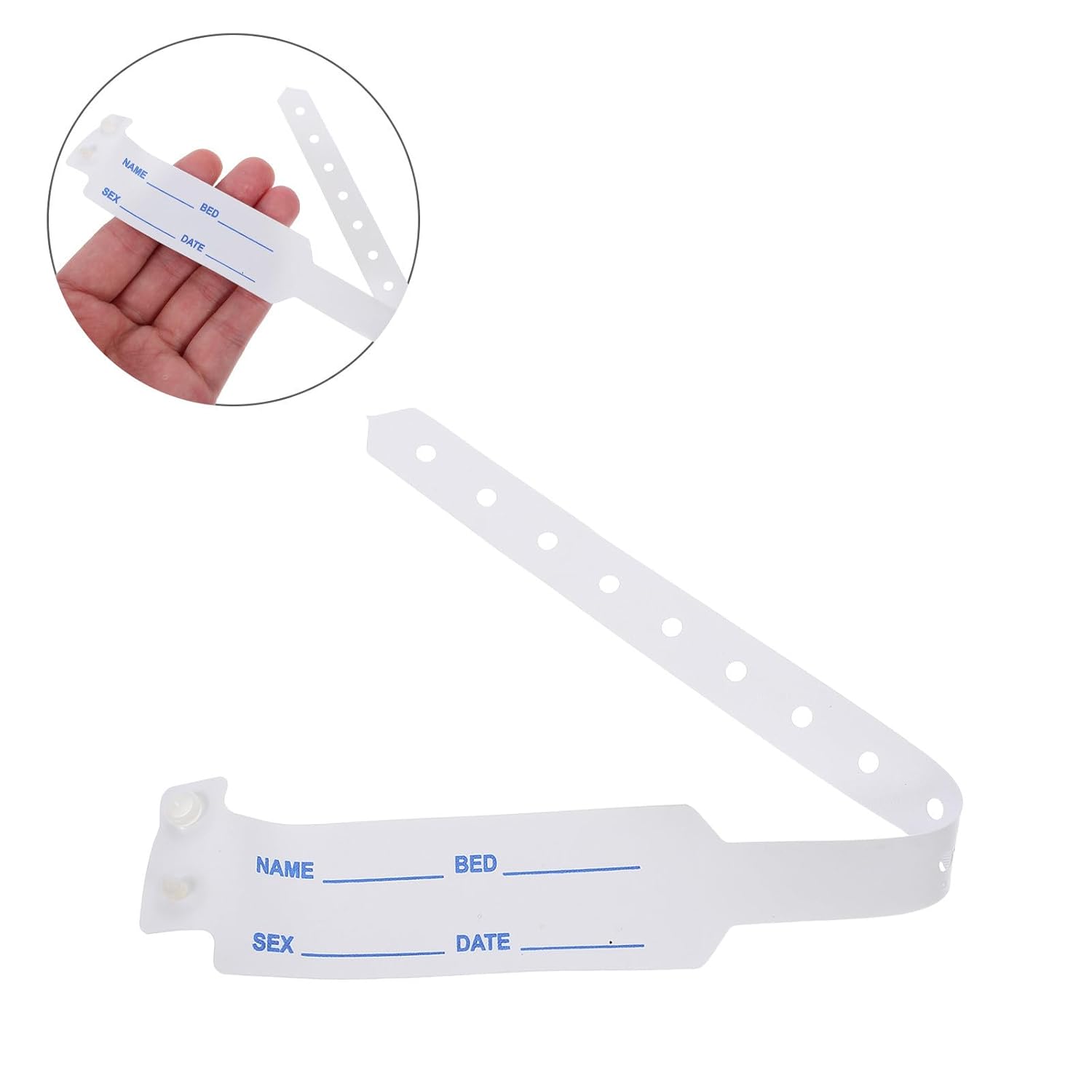 Uonlytech 100 Medizinische Identifikationsarmbänder aus Pvc für Krankenhaus mit Verstellbarer Passform und Einwegfunktion Weiße Sicherheitsarmbänder für Senioren – Bild 8