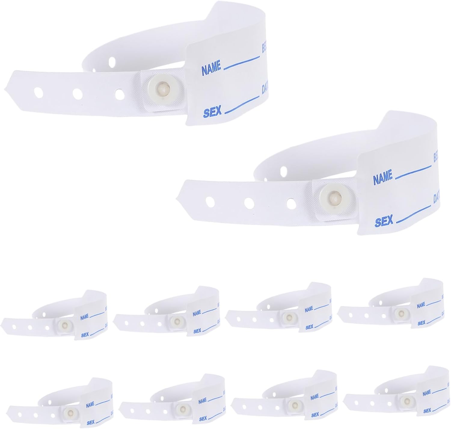 Amosfun Medizinische Armbänder aus Weißem Pvc 100 Stück Wasserfest und Schmutzabweisend Krankenhaus Armbänder zur Patientenidentifikation im Krankenhaus für Erwachsene und Senioren – Bild 8