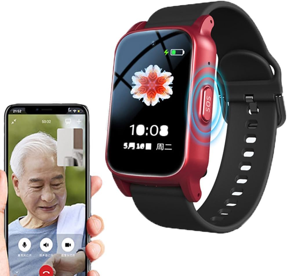 Emergency Watches for Seniors GPS Intelligent Bracelet Seniors SOS Emergency Call Bracelet, Emergency Button for Seniors, GPS Tracker Smartwatch with Fall Detection, Suitable for Elderly People