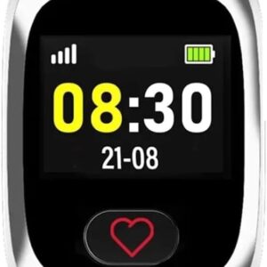 James - B8 Emergency & Safety Clock for Seniors with Norufuhr Pendant - GPS, Fall Detection, SOS Button, Health Functions, Loud Alarm - White - Includes SIM & 2 Free Month Plan