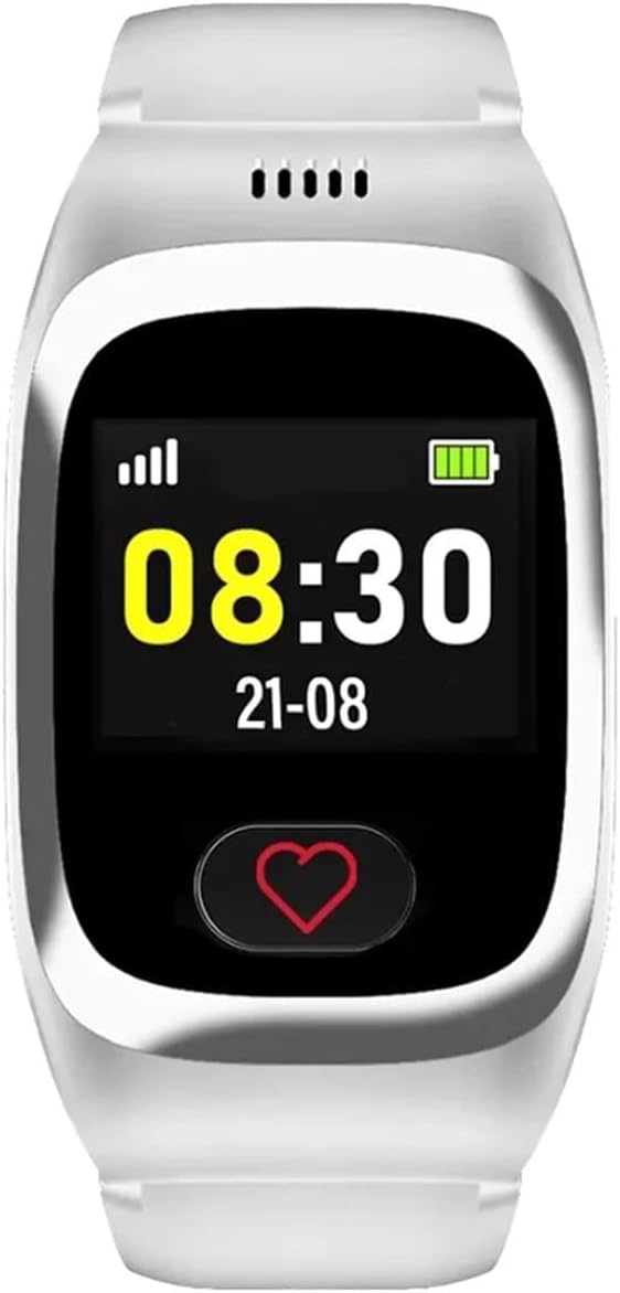 James - B8 Emergency & Safety Clock for Seniors with Norufuhr Pendant - GPS, Fall Detection, SOS Button, Health Functions, Loud Alarm - White - Includes SIM & 2 Free Month Plan