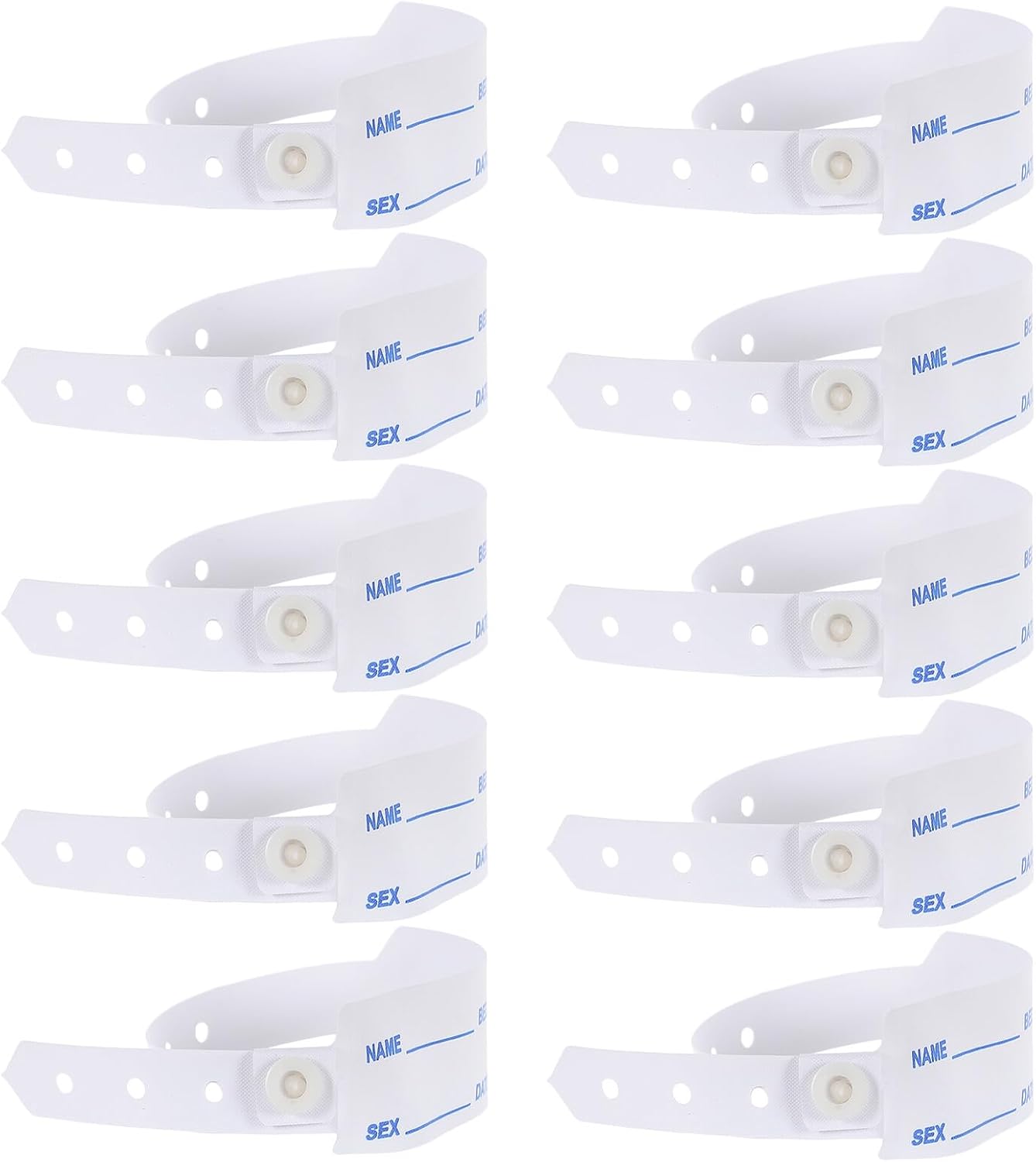 Amosfun Medizinische Armbänder aus Weißem Pvc 100 Stück Wasserfest und Schmutzabweisend Krankenhaus Armbänder zur Patientenidentifikation im Krankenhaus für Erwachsene und Senioren