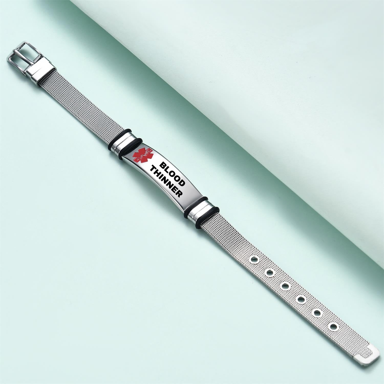 Medical Bracelet for Men and Women, Bangle, Personalised Medical Alert ID Emergency Bracelet, Medical Women's Watch Strap, Medical Bracelet Made of Stainless Steel – Bild 6