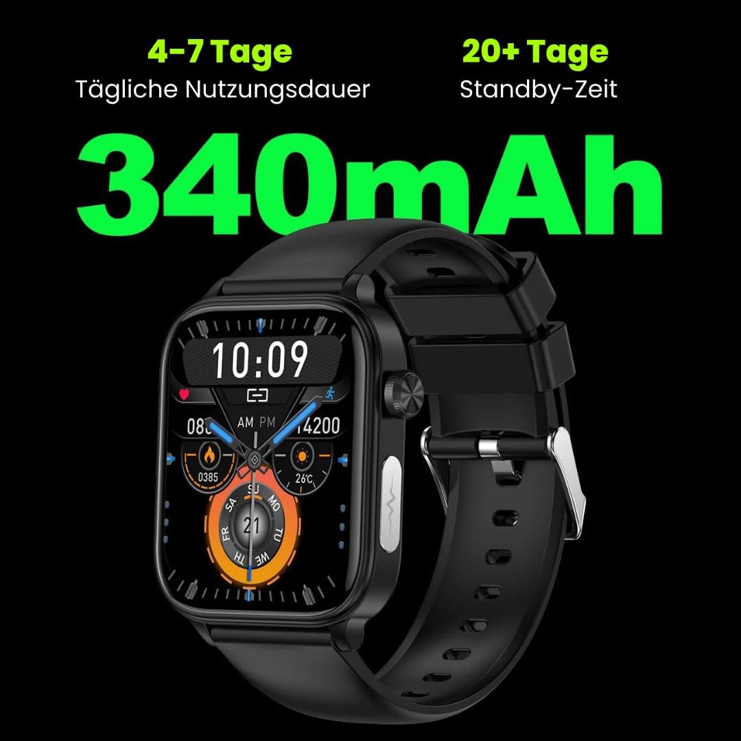 GlucoCare SOS Original Smartwatch with SOS Emergency Call, Automatic Fall Detection, 24/7 Health Monitoring and Activity Tracking for Seniors - Safety and Comfort Combined – Bild 5