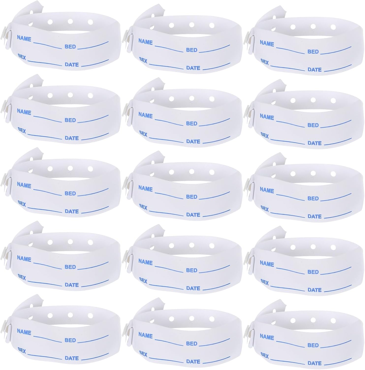 100 Stück Medizinische Patientenarmbänder aus Pvc mit Verstellbarer Passform zur Genauen Identifikation im Krankenhaus für Erwachsene und Senioren