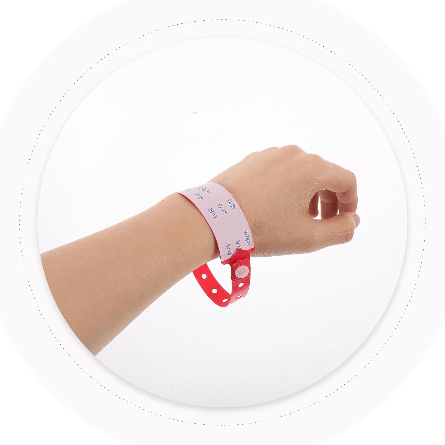 GALPADA 100stücke Einmal hospital armbänder Erwachsene Wasserdichte Patienten identifikationsbänder Einweg krankenhausarmband für Events und Medizinische Anwendungen Rotes – Bild 3