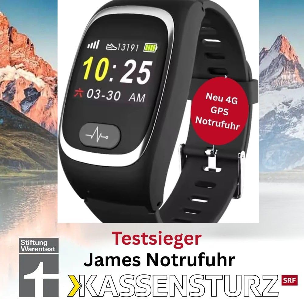 AURUM James Emergency Call Watch B8 4G New Model Seniors Emergency Call Wrist Watch, Fall Sensor for Seniors, Alarm Watch with Roaming SIM Card, Emergency Call Bracelet, Emergency Call App, Emergency Call Button, GPS Tracking – Bild 6