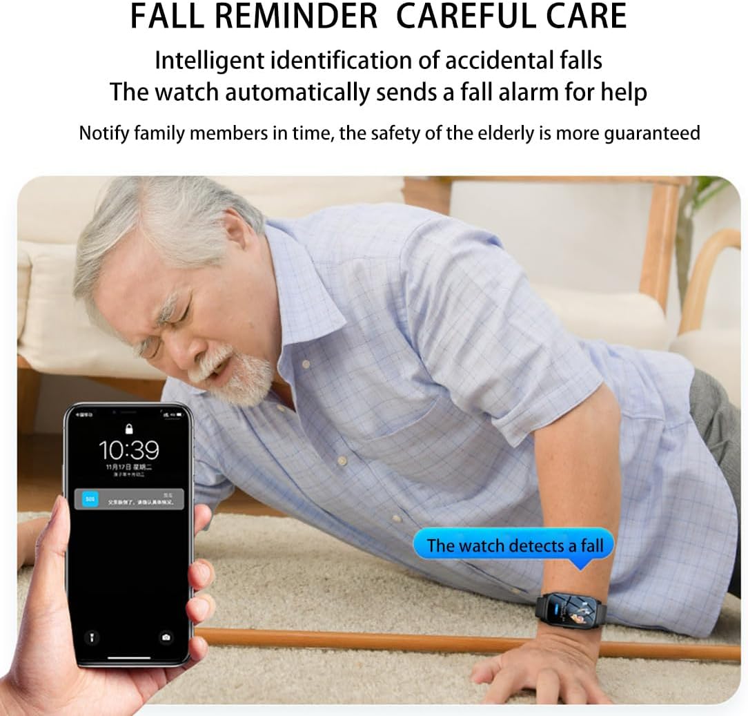 Emergency Watches for Seniors GPS Intelligent Bracelet Seniors SOS Emergency Call Bracelet, Emergency Button for Seniors, GPS Tracker Smartwatch with Fall Detection, Suitable for Elderly People – Bild 2