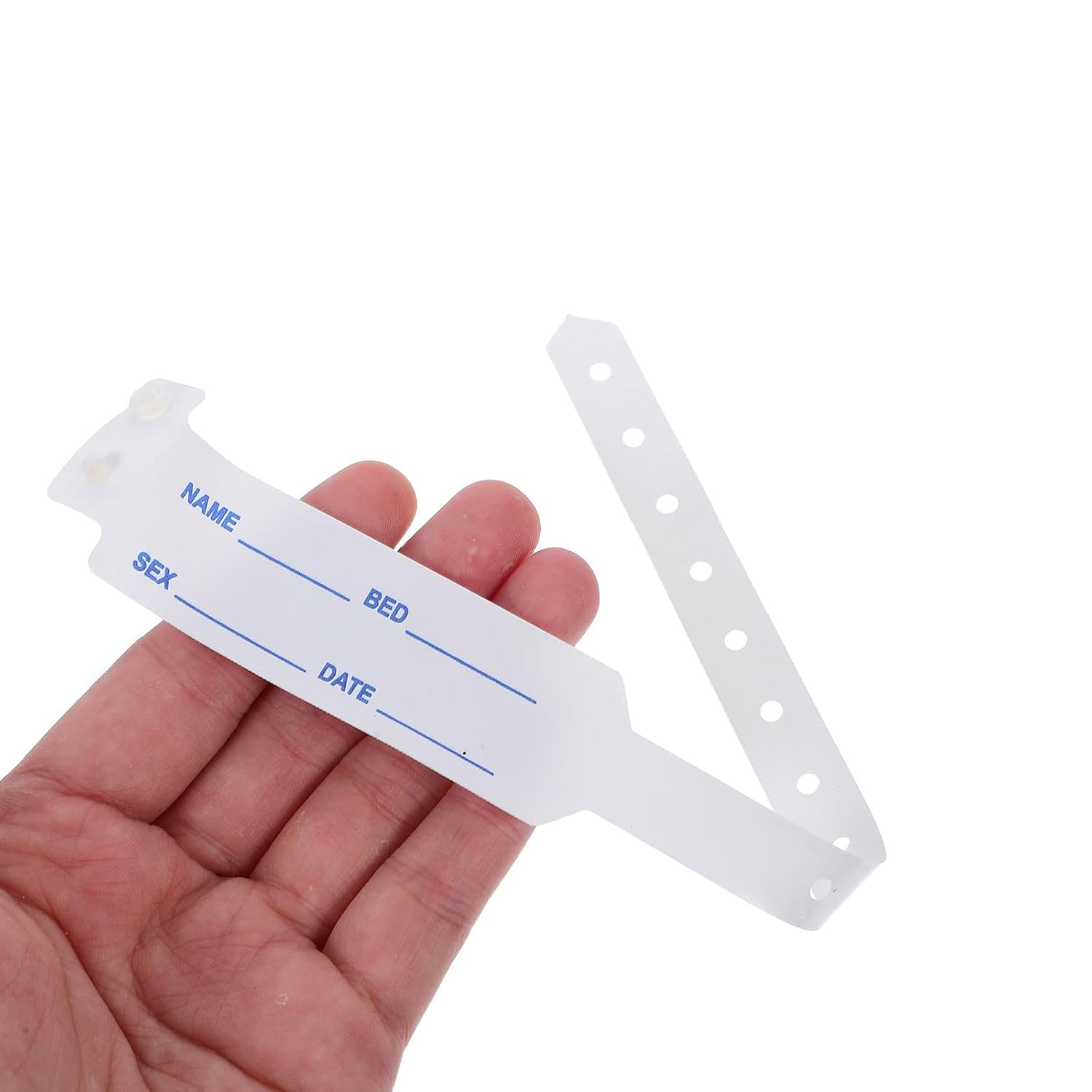 Uonlytech 100 Medizinische Identifikationsarmbänder aus Pvc für Krankenhaus mit Verstellbarer Passform und Einwegfunktion Weiße Sicherheitsarmbänder für Senioren – Bild 3