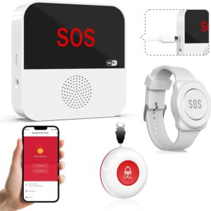 ChunHee Seniors Emergency Call Bracelet Tuya Emergency Button for Seniors WiFi Smart Emergency Call Bracelet for Seniors Alert System for Elderly Patients Disabled Children