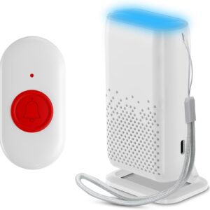 Emergency Call Button for Seniors, Wireless Seniors Emergency Call Bracelet, USB Charging, Emergency Call Bracelet for Seniors with 58 Ringtones, Emergency Button for Seniors with Vibration, Light and Ringtone