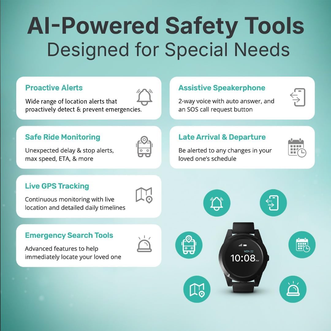 AngelSense Assistive Technology Watch with Personal GPS Tracker for Teens, Adults, Seniors, Autism, Special Needs, Dementia, Speakerphone, SOS Button, Live Tracking, Subscription Required – Bild 4