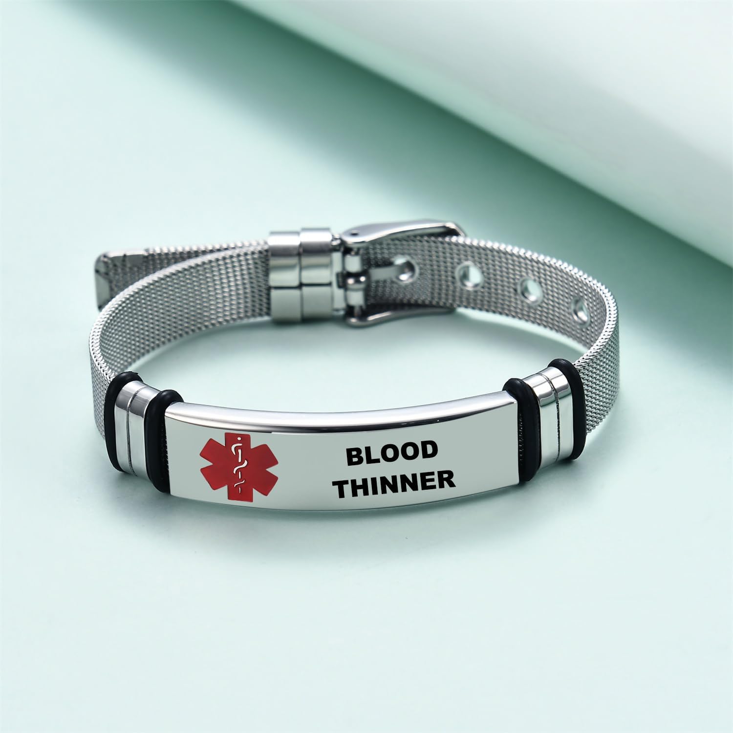 Medical Bracelet for Men and Women, Bangle, Personalised Medical Alert ID Emergency Bracelet, Medical Women's Watch Strap, Medical Bracelet Made of Stainless Steel – Bild 5