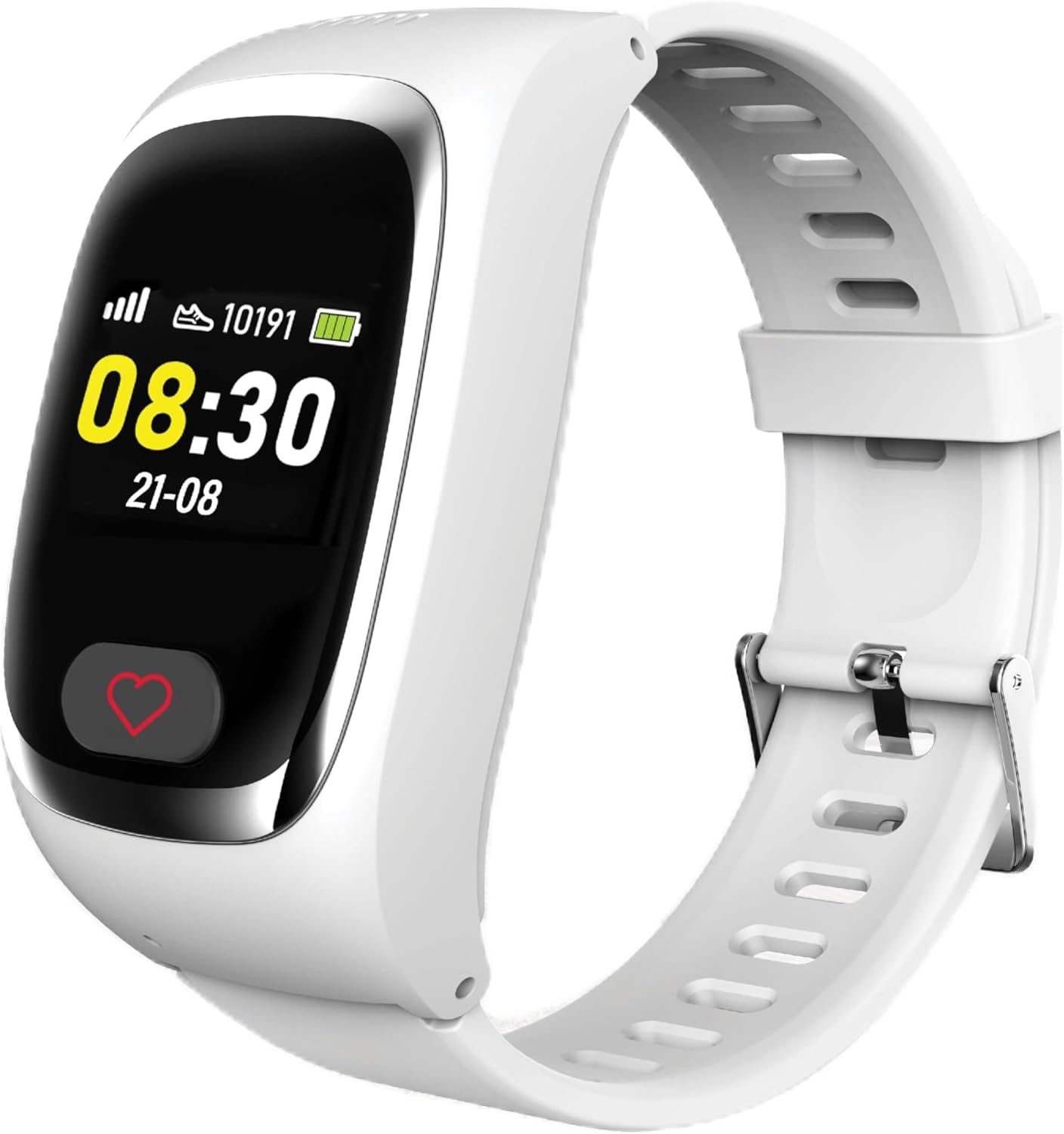 James B6 Emergency & Safety Watch for Seniors (White) with GPS, Fall Detection, SOS Button, Heart Rate Measurement & Health Functions, Family App, Loud Alarm, Includes SIM Card & 2 Free Month Tariff