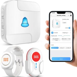DAYTECH Emergency Call Button for Seniors on Mobile Phone, WiFi Tuya Smart Seniors Emergency Button Alert System, Home Emergency Call for Elderly Patients Disabled People, Children (1 Receiver + 1 Emergency Call Bracelet + 1 Button)