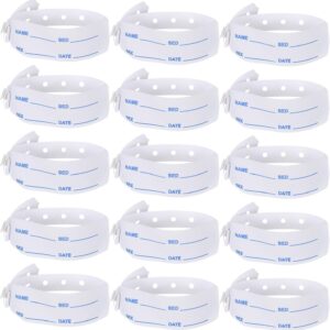 Homoyoyo Pack of 100 Medical Patient ID Bracelets Adjustable Disposable Plastic Bracelets for Adults Water and Tear-Resistant Writeable Skin-Friendly for Hospitals and Seniors