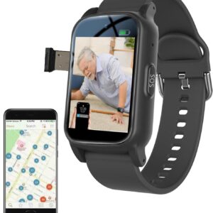 Smart Watch with Drop Detection, Wristband, Alarm for Elderly, GPS Positioning, Smart Watch IP67 with Video, Voice and SOS Message, Geofencing