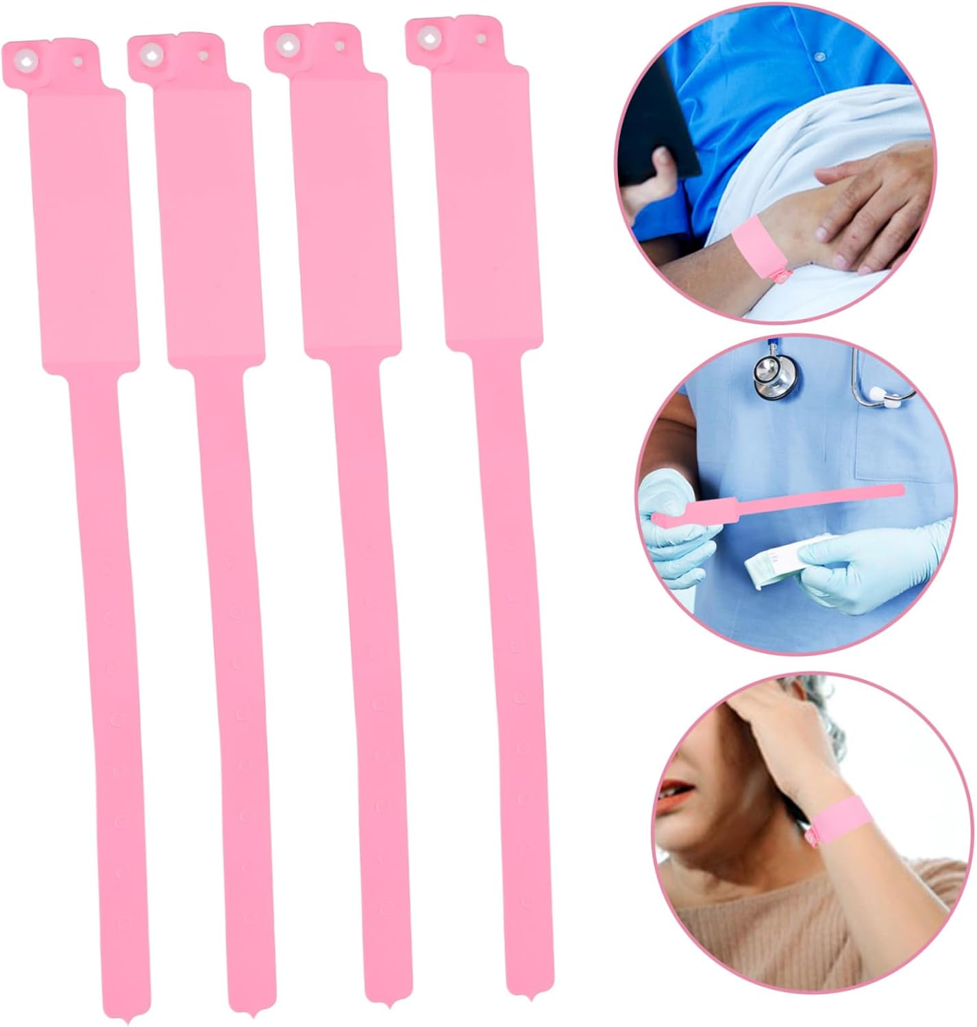 VALICLUD Pack of 100 Tear-Resistant Hospital ID Wristbands Writeable Disposable Patient Bracelets in Pink Medical Identification Bands for Clinic and Care – Bild 9