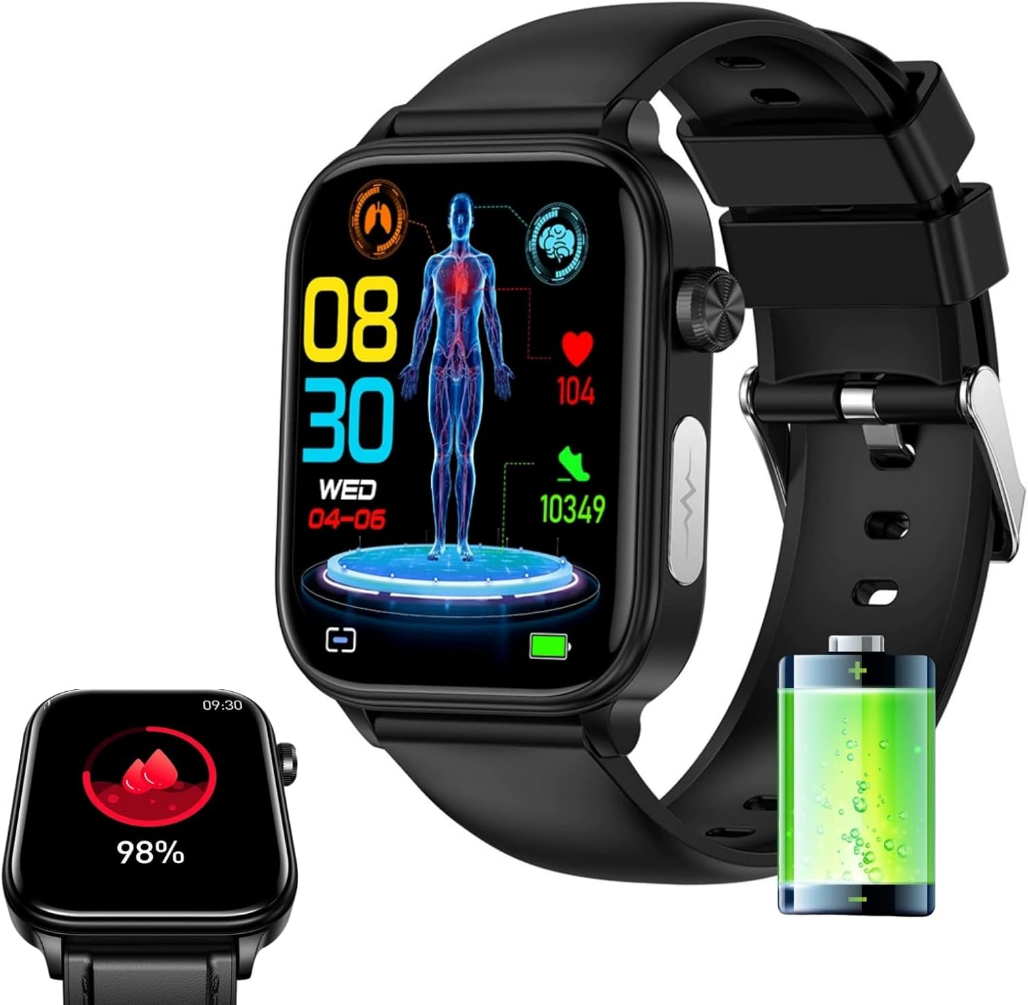GlucoCare SOS Original Smartwatch with SOS Emergency Call, Automatic Fall Detection, 24/7 Health Monitoring and Activity Tracking for Seniors - Safety and Comfort Combined