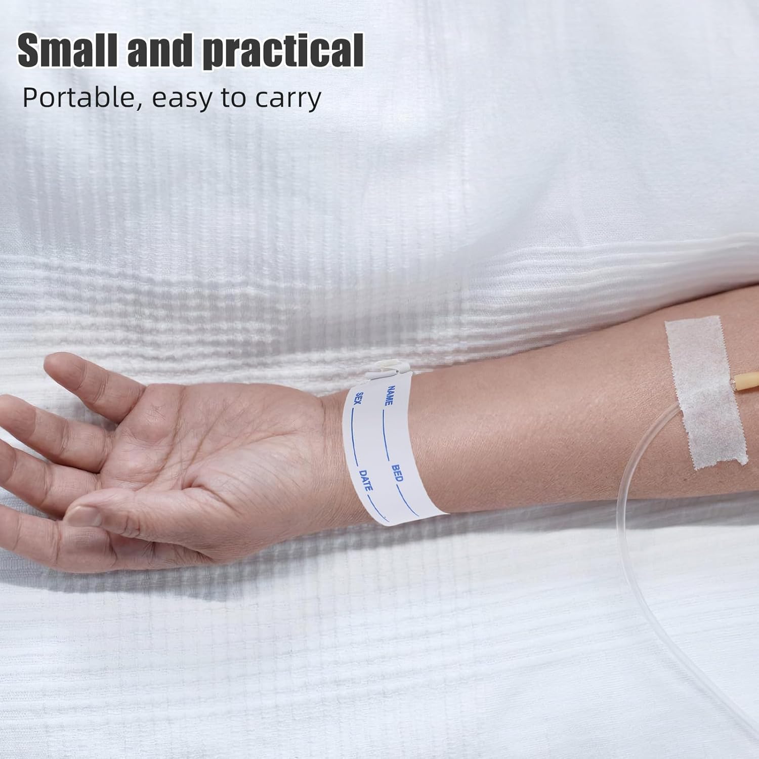 100 Stück Medizinische Patientenarmbänder aus Pvc mit Verstellbarer Passform zur Genauen Identifikation im Krankenhaus für Erwachsene und Senioren – Bild 5