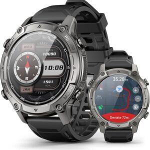 SOUYIE Men's Smartwatch with GPS, Offline Maps & 6 Satellite Navi, 5ATM Waterproof, 21 Day Battery, AI Voice Assistant, 178 Sports Modes, Fitness Tracker with Heart Rate Monitor & Sleep Monitor for Android iOS