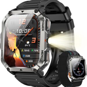 Blackview Smart Watch Men IP68 Waterproof Fitness Watch Phone Function Make / Receive Calls Compass LED Lighting Sports Watch with Heart Rate Sleep Monitor Pedometer Watch for Android iOS