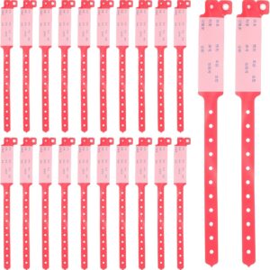 OSALADI Wiederverwendbar Armbänder mit Klarer Identifikation aus Pvc 100 Stück Rot für Erwachsene Krankenhausarmband für Krankenhausumgebungen und Veranstaltungen