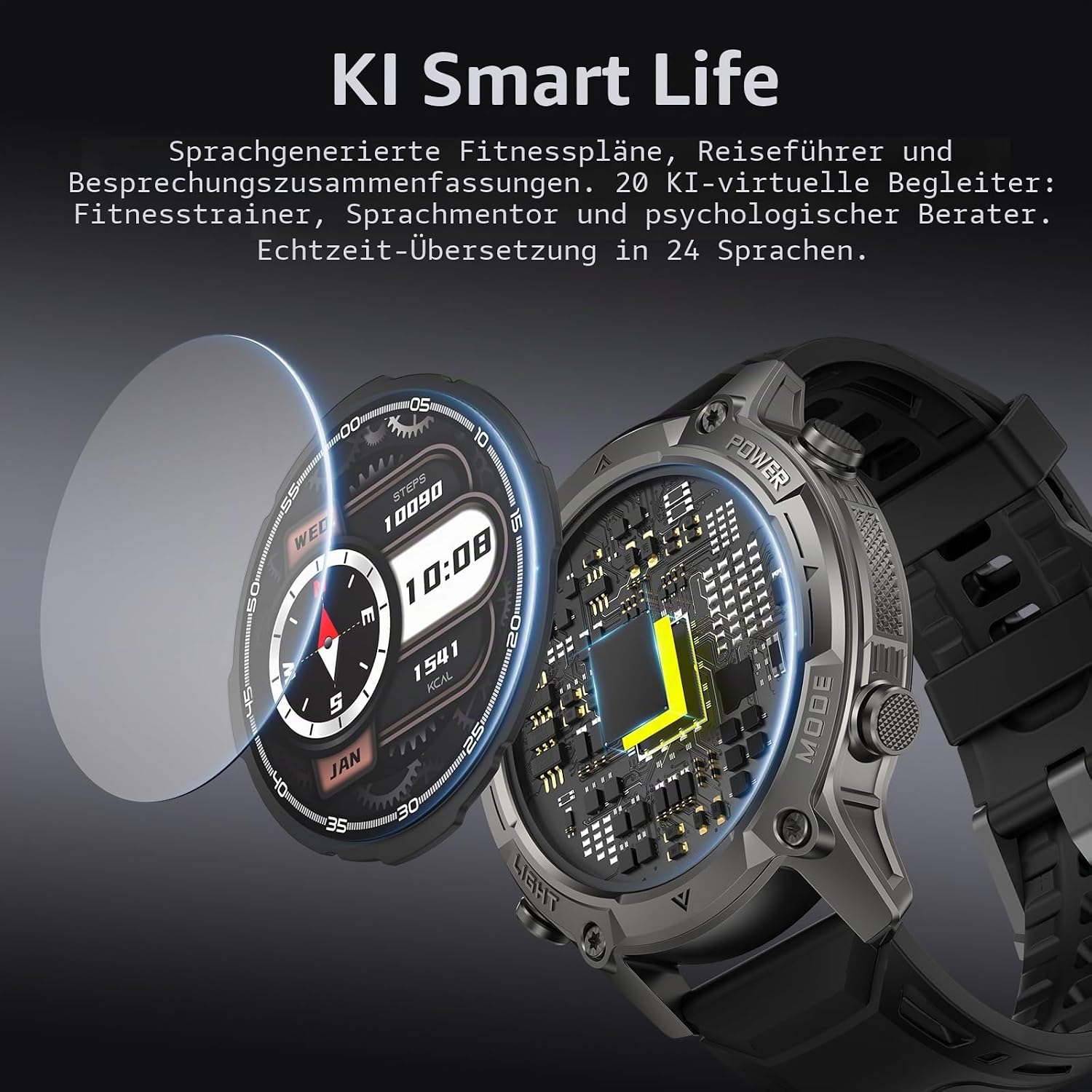 SOUYIE Men's Smartwatch with GPS, Offline Maps & 6 Satellite Navi, 5ATM Waterproof, 21 Day Battery, AI Voice Assistant, 178 Sports Modes, Fitness Tracker with Heart Rate Monitor & Sleep Monitor for Android iOS – Bild 7