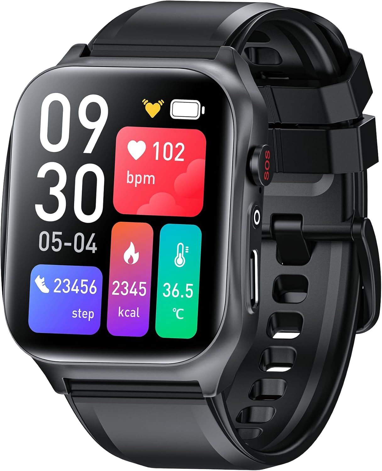 Funker SW10 Easy Care Watch 4G - Watch for Elderly People with Remote Control, GPS Tracker, Drops, SOS Help Button, Safety Range and Remote Configuration, Black, 5.2 x 3.9 x 1.5 cm, Modern