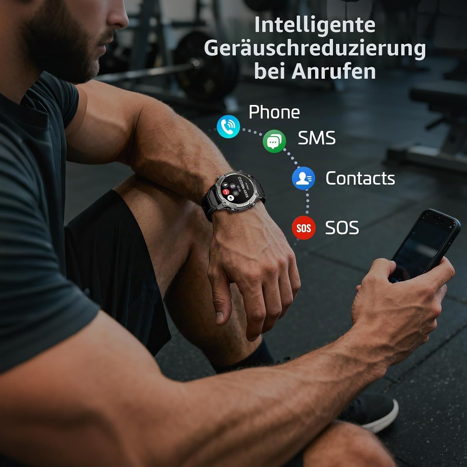 SOUYIE Men's Smartwatch with GPS, Offline Maps & 6 Satellite Navi, 5ATM Waterproof, 21 Day Battery, AI Voice Assistant, 178 Sports Modes, Fitness Tracker with Heart Rate Monitor & Sleep Monitor for Android iOS – Bild 5