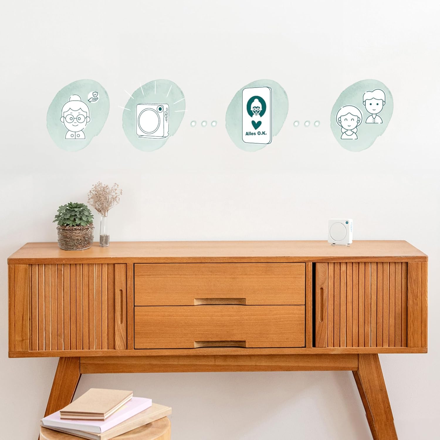 Ellio Automatic Home Emergency Call with Free Family App. Calls for Help Even in the event of a Faint because there is no need for an emergency call button. (WLAN) – Bild 3