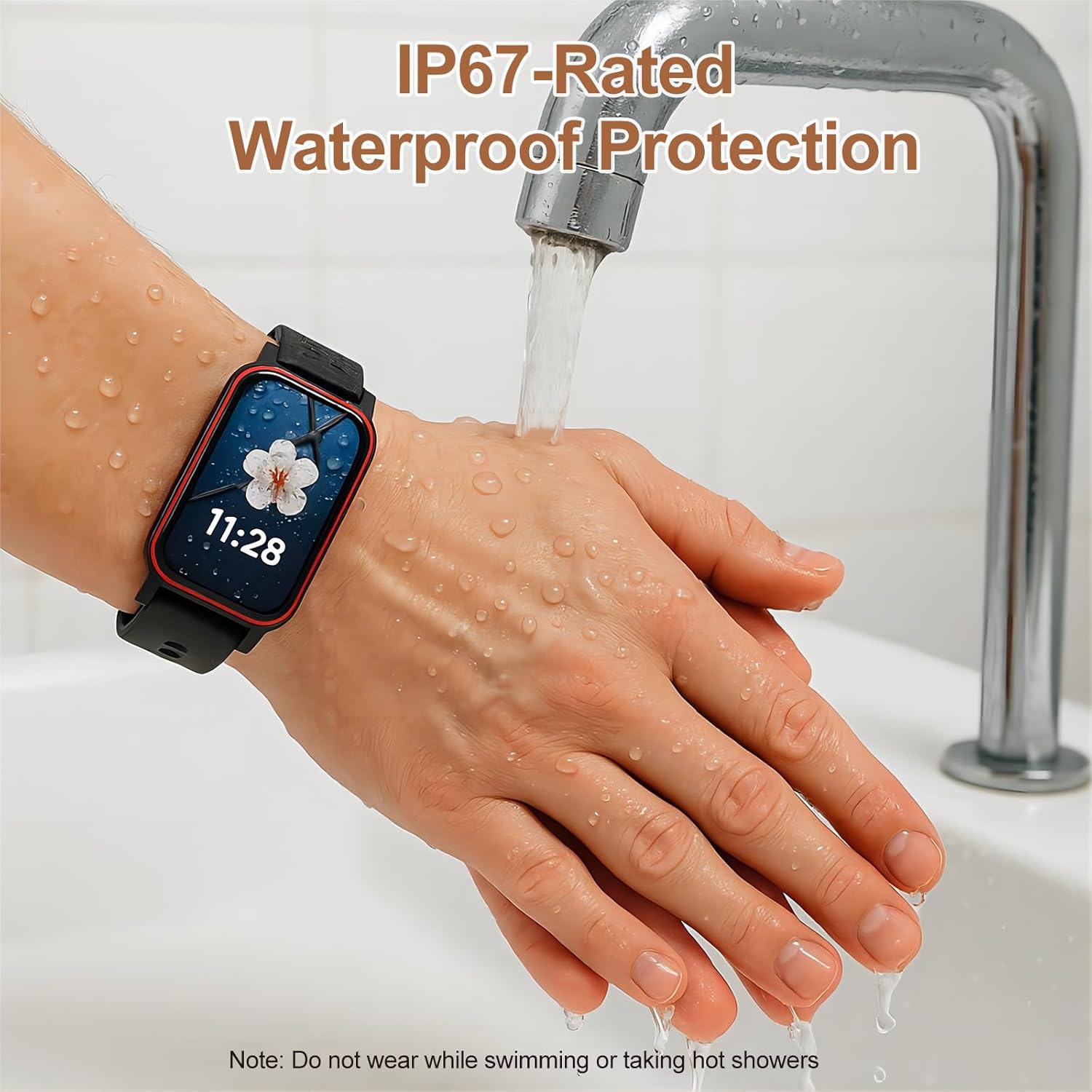 GPS Smartwatch for Seniors with Fall Detection, SOS Emergency Call, HD Video Call, IP67 Waterproof - GPS Tracker for Dementia and Alzheimer Care, Red – Bild 6