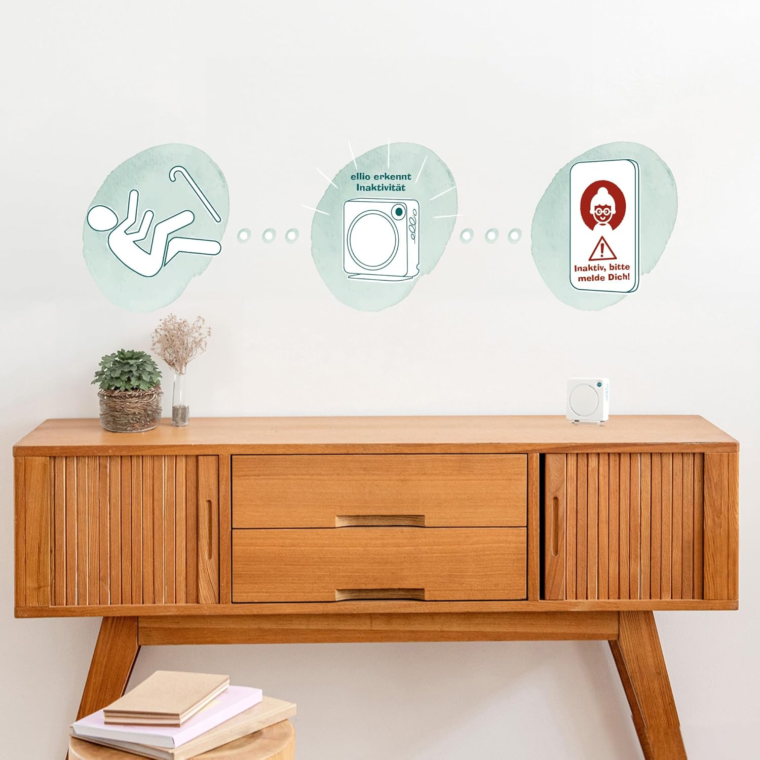 Ellio Automatic Home Emergency Call with Free Family App. Calls for Help Even in the event of a Faint because there is no need for an emergency call button. (WLAN) – Bild 4