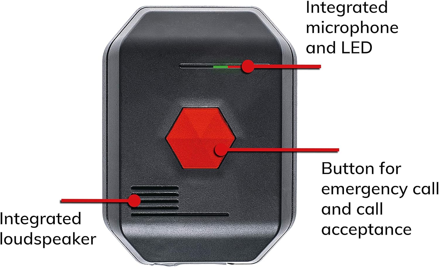 DistyNotruf NEO mobile emergency bracelet for home - splash-proof emergency bracelet as a telephone for senior citizens House emergency call Senior telephone emergency button Emergency button incl. Clip and necklace – Bild 2
